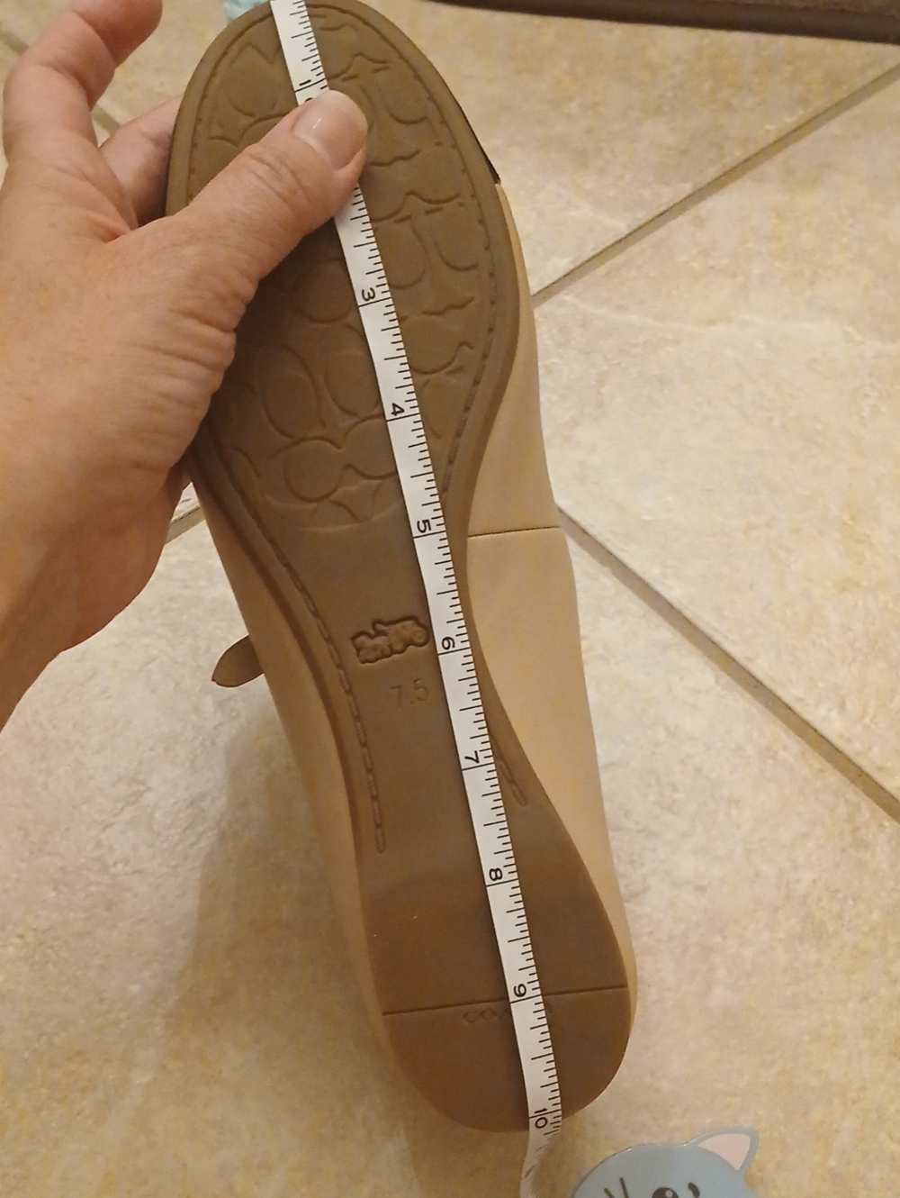 Coach Beige and Black Patent Toe Mary Jane Flats - Picture 10 of 11